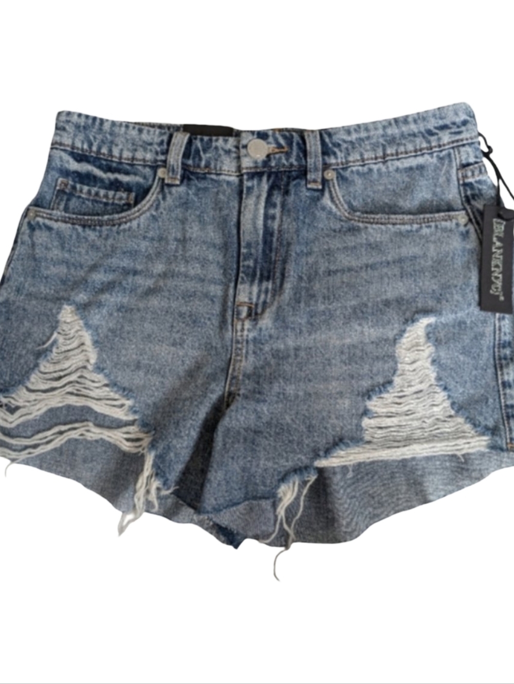 BLANKNYC The Barrow Vintage High-Rise Distressed Denim Shorts Size 26